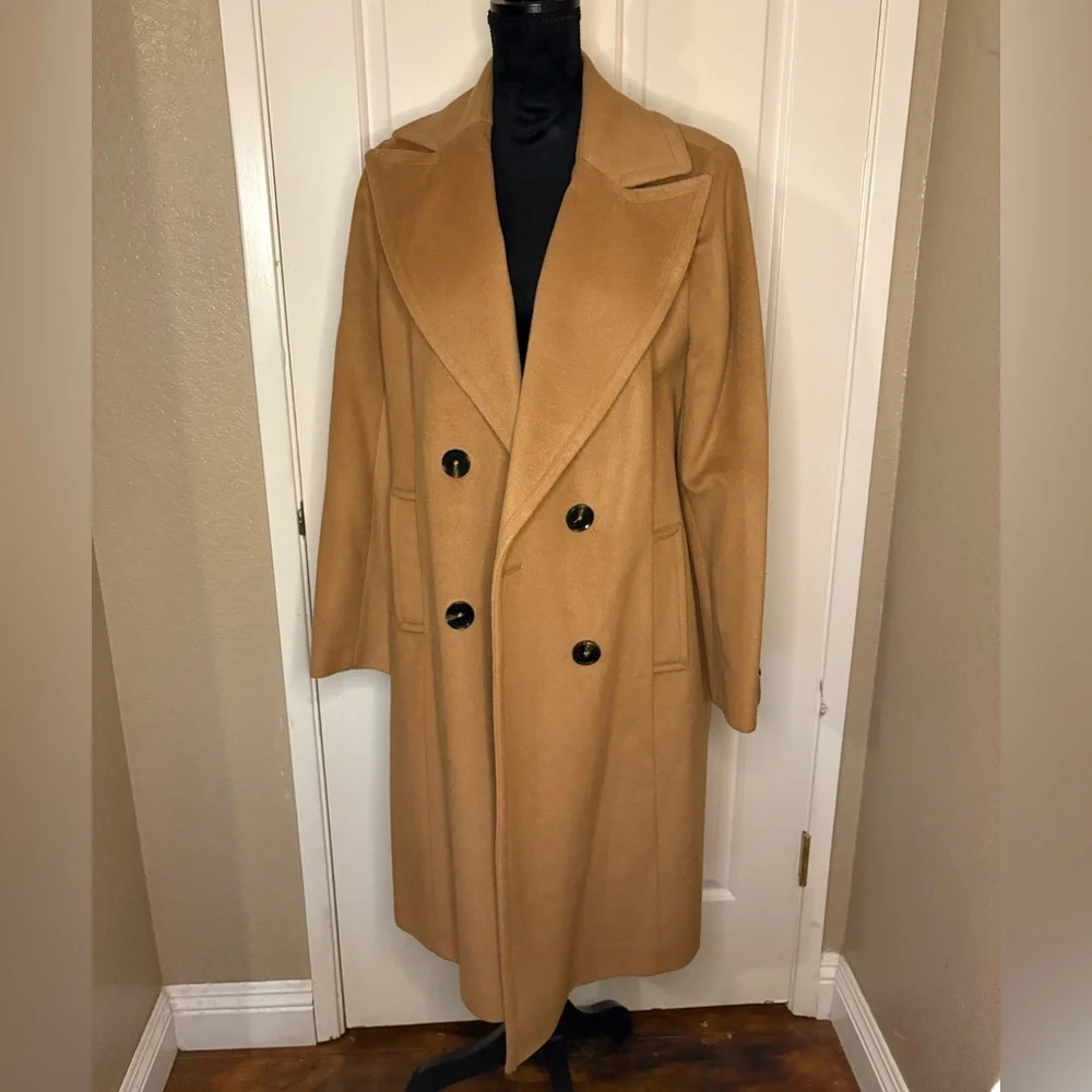 Michael Kors Tan Double-Breasted Trench Coat